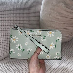Kate Spade Mint Green Floral Wristlet